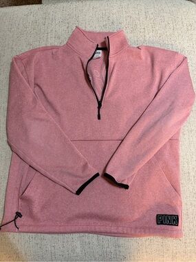 PINK Victoria's Secret Heathered Pink Quarter-Zip Pullover